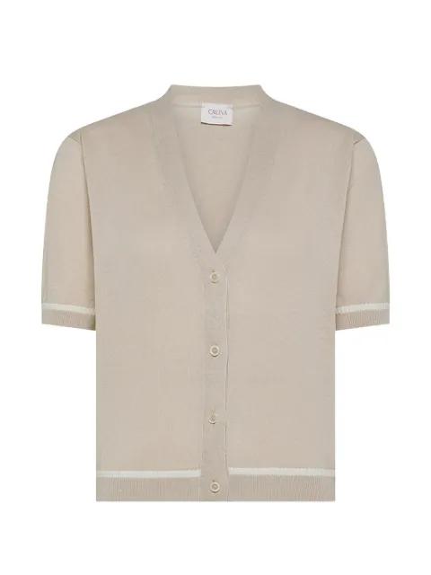 v-neck striped knitwear by CRUNA