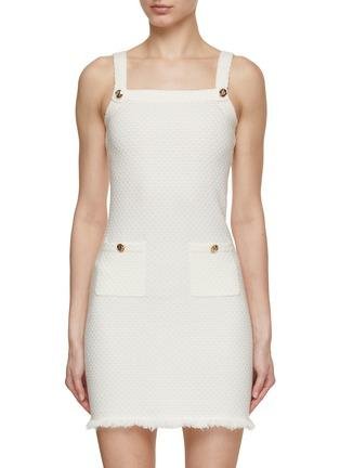 Frayed Hem Knitted Tank Dress by CRUSH COLLECTION