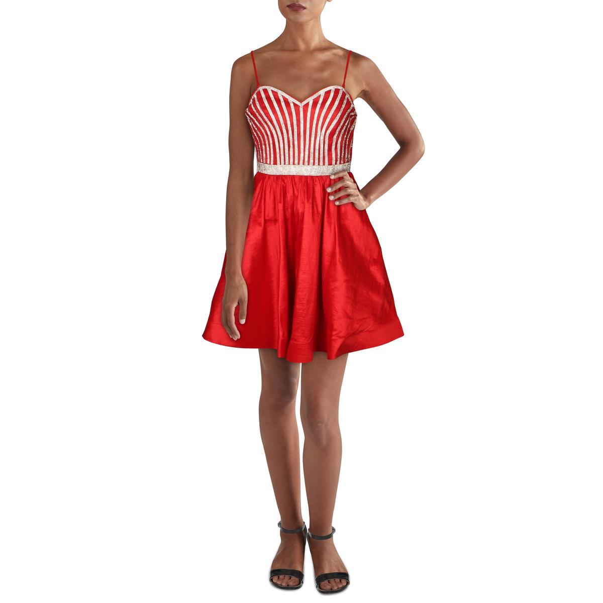 Crystal Doll Womens Juniors Rhinestone Mini Fit &amp; Flare Dress by  CRYSTAL DOLL | jellibeans