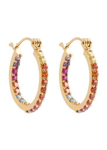 Mini Serena Rainbow 18kt gold-plated hoop earrings by CRYSTAL HAZE