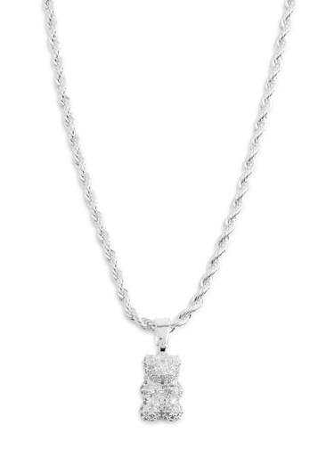 Nostalgia Bear silver-plated necklace by CRYSTAL HAZE