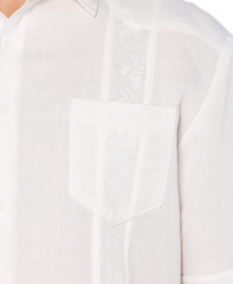 Short-Sleeve Embroidered Guayabera Shirt by CUBAVERA