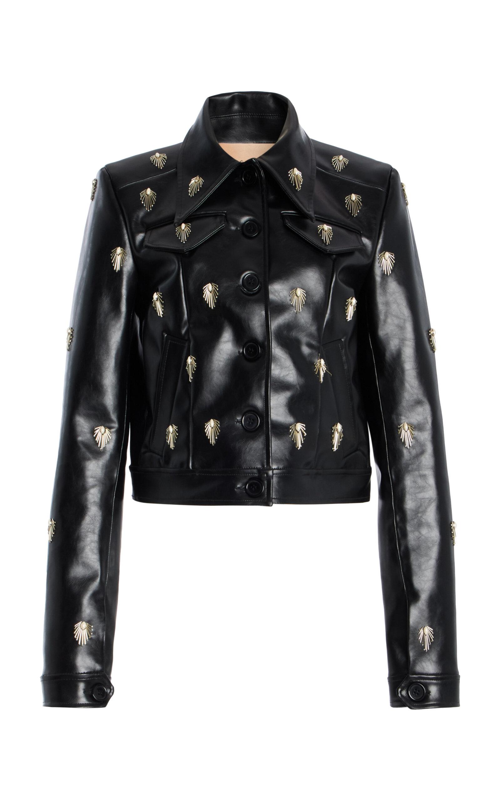 Cucculelli Shaheen Pendant Medallion Embroidered Leather Jacket - Moda Operandi by CUCCULELLI SHAHEEN