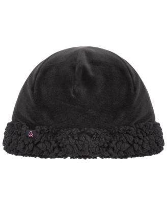 Women's Reversible Velour Hat with Sherpa Cuff by CUDDL DUDS