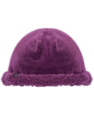 Women's Reversible Velour Hat with Sherpa Cuff by CUDDL DUDS