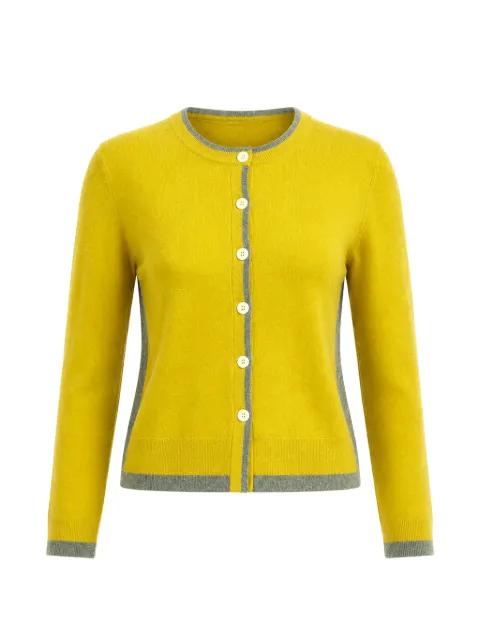 contrast-trim button-down cardigan by CUDDLEUP