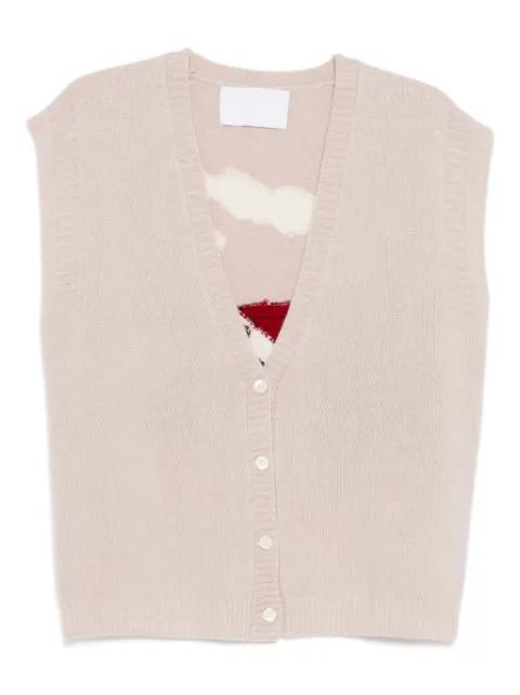 graphic-embroidered cardigan by CUDDLEUP
