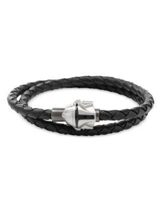 Mandalorian Helmet Double Wrap Leather Bracelet by CUFFLINKS INC