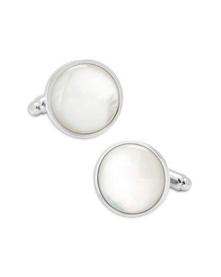 Silver-Tone Mother of Pearl Cufflinks by CUFFLINKS INC