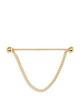 Stainless Steel Gold Chain Collar Bar by CUFFLINKS INC