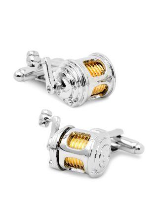 Two Tone Fishing Reel Cufflinks by CUFFLINKS INC