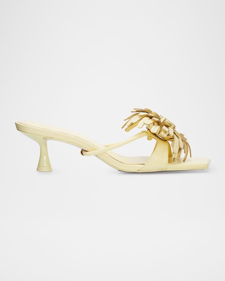 50mm Alora Leather Kitten-Heel Sandals by CULT GAIA