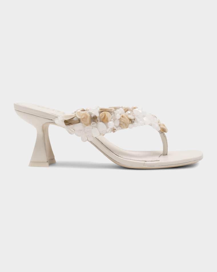 65mm Abi Beaded Leather Thong Sandals by CULT GAIA