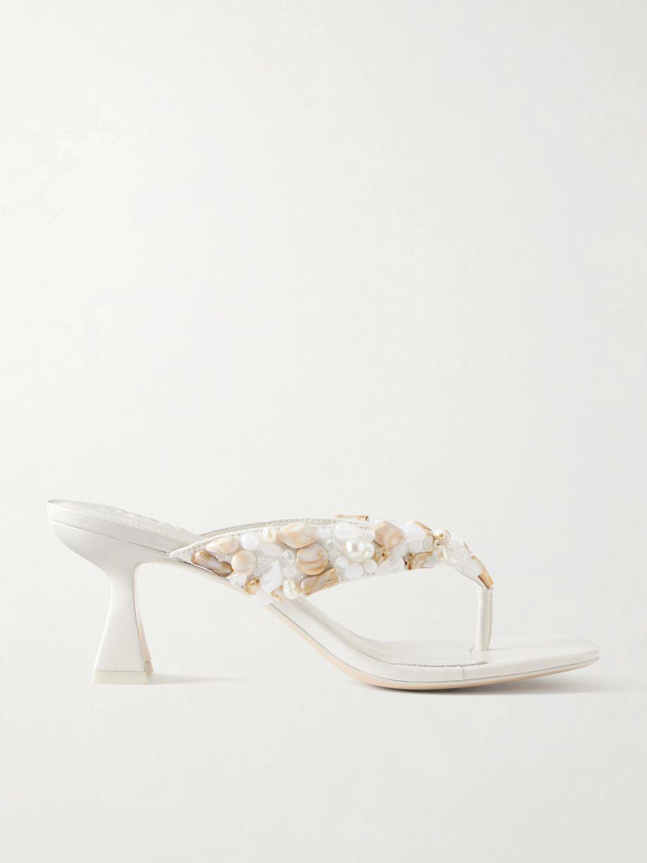 Abi bead-embellished leather thong sandals by CULT GAIA