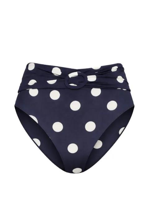 Alouette polka dot ring high waist bikini bottom by CULT GAIA