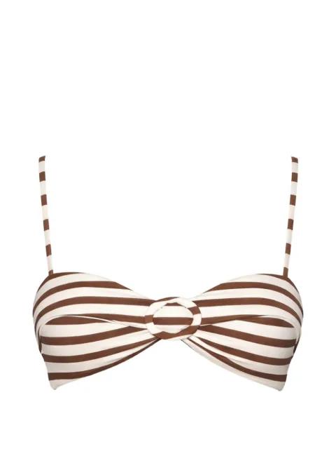 Alouette striped ring bikini top by CULT GAIA
