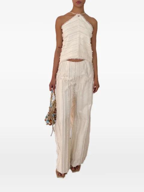 Ary fringed textured-finish trousers by CULT GAIA