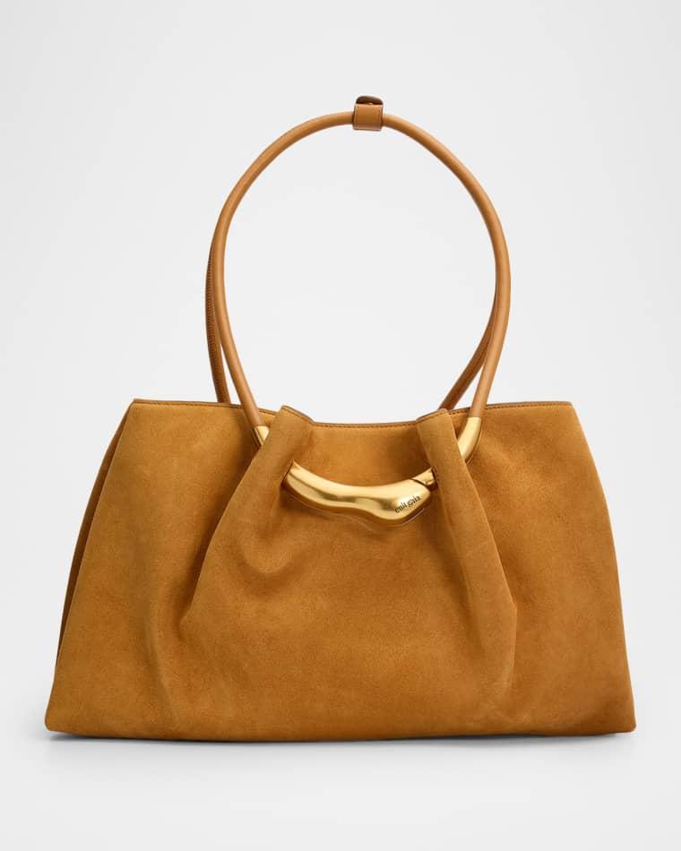 Asa Pleated Suede Satchel Shoulder Bag by CULT GAIA