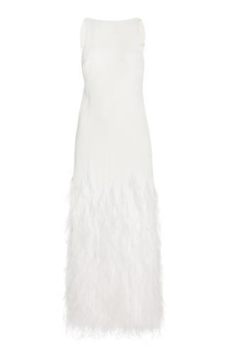 Cult Gaia - Aja Feather-Trimmed Gown - Neutral - US 12 - Moda Operandi by CULT GAIA Cult Gaia - Aja Feather-Trimmed Gown - Neutral - US 12 - Moda Operandi by CULT GAIA