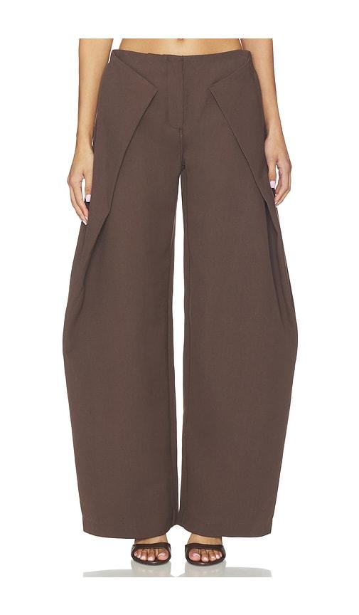 Cult Gaia Arden Pant in Chocolate by CULT GAIA