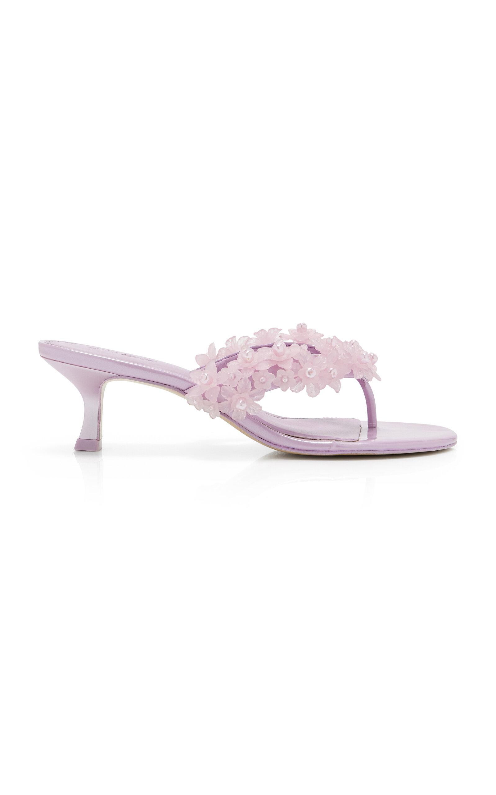 Cult Gaia - Avery Floral Sandals - Purple - - Moda Operandi by CULT GAIA