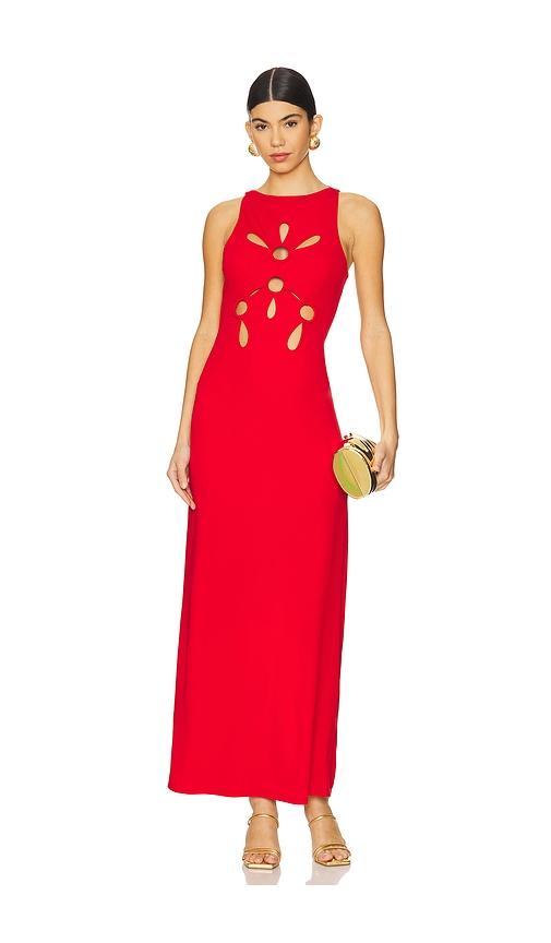 Cult Gaia Brody Gown in Red by CULT GAIA