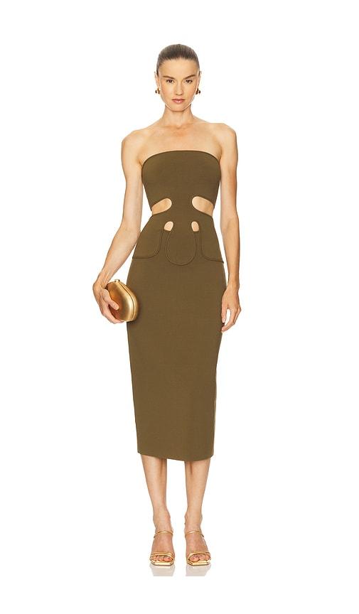 Cult Gaia Brunelo Dress in Olive by CULT GAIA
