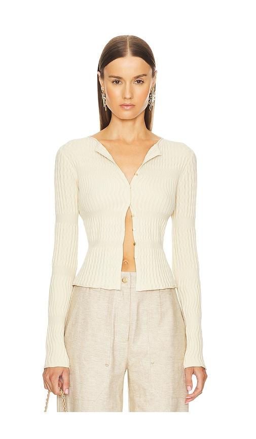Cult Gaia Irena Knit Cardigan in Cream by CULT GAIA