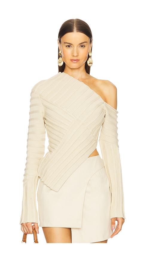 Cult Gaia Jaidan Knit Top in Beige by CULT GAIA
