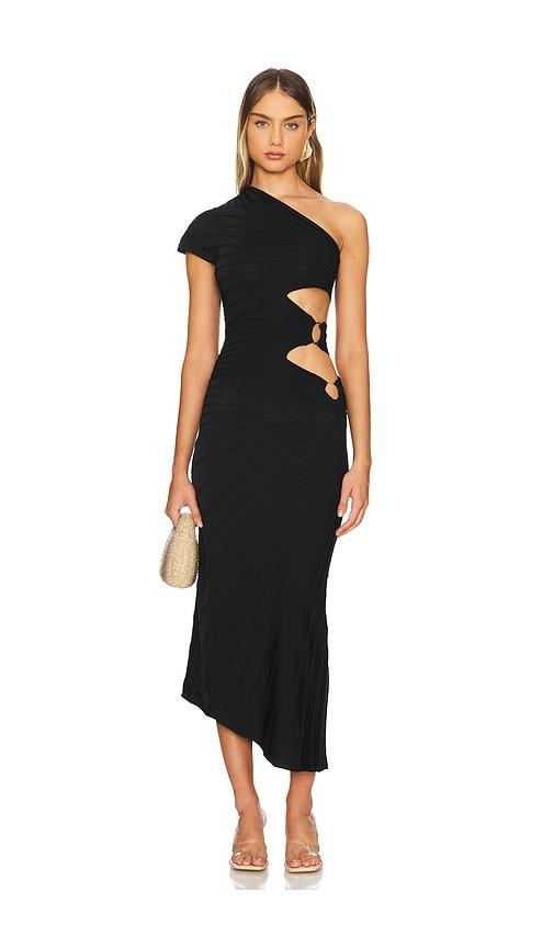 Cult Gaia Lurenz Knit Midi Dress in Black by CULT GAIA