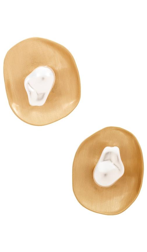 Cult Gaia Marzia Earring in Metallic Gold by CULT GAIA