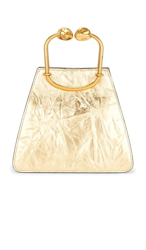 Cult Gaia Maxine Top Handle Bag in Metallic Gold by CULT GAIA
