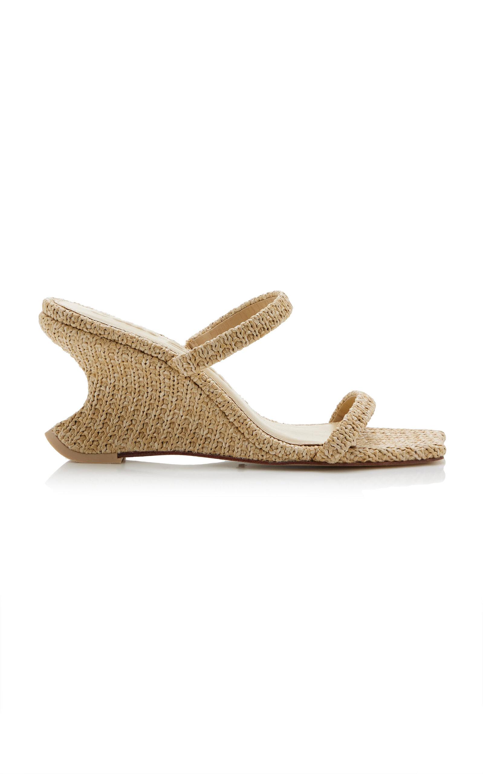 Cult Gaia Raven Raffia Wedge Sandals - Moda Operandi by CULT GAIA