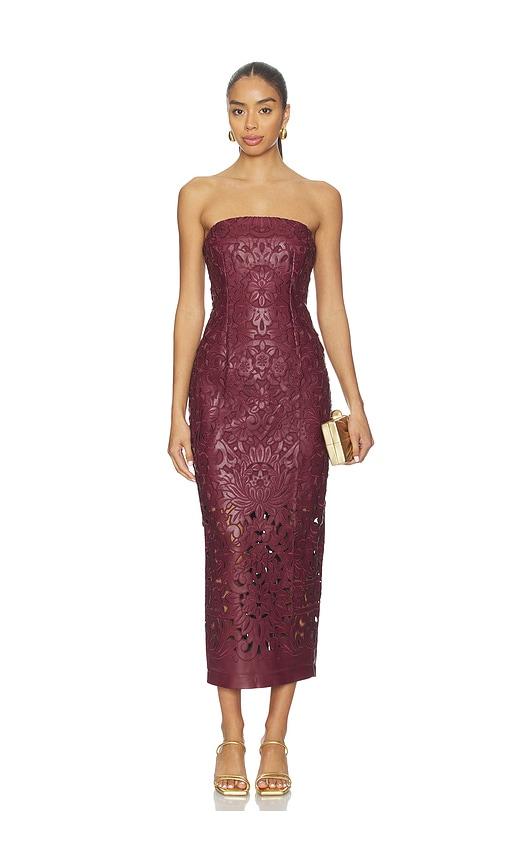 Cult Gaia Raylene Dress in Burgundy by CULT GAIA