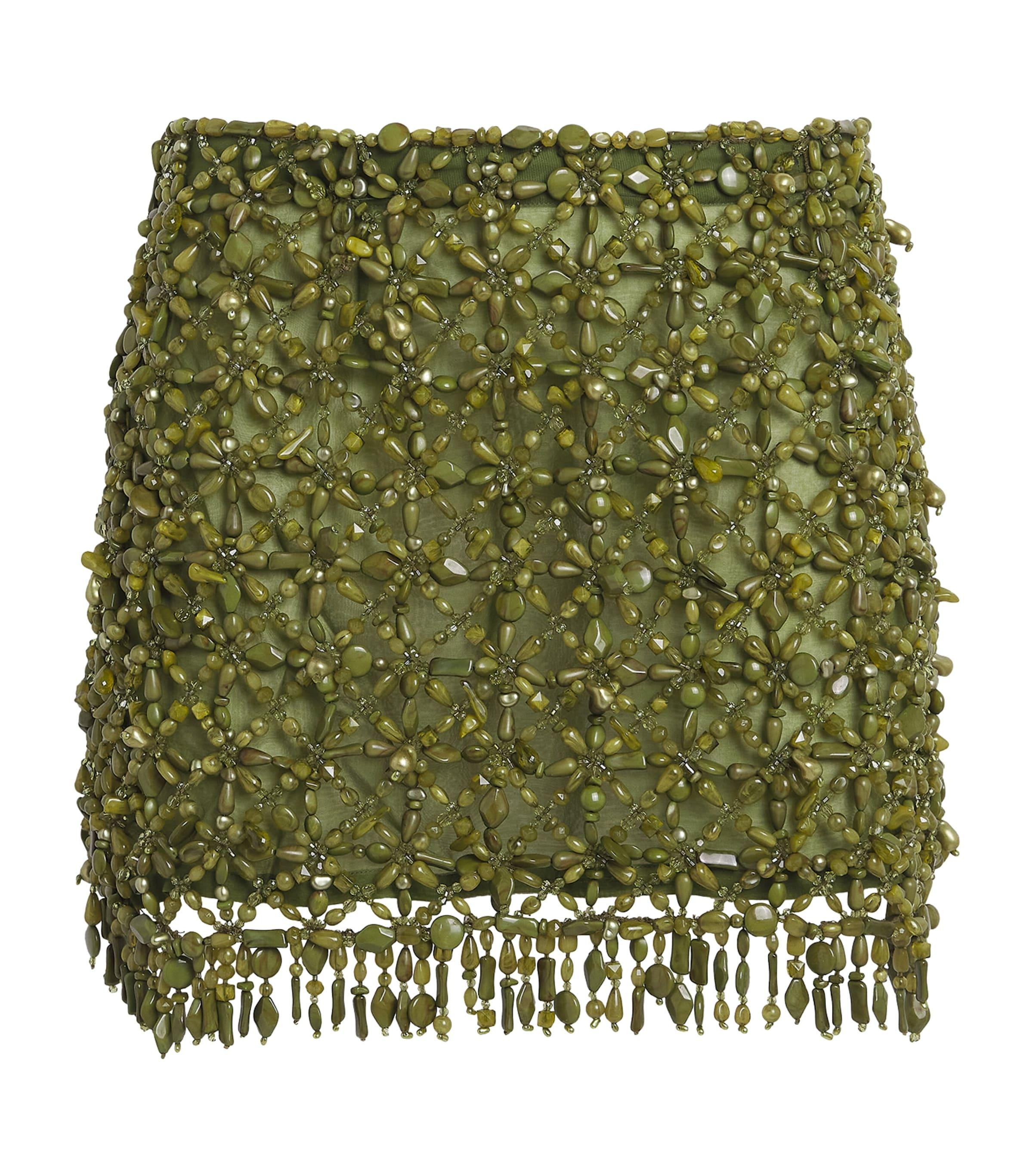 Cult Gaia Silk Embellished Idalia Mini Skirt by CULT GAIA
