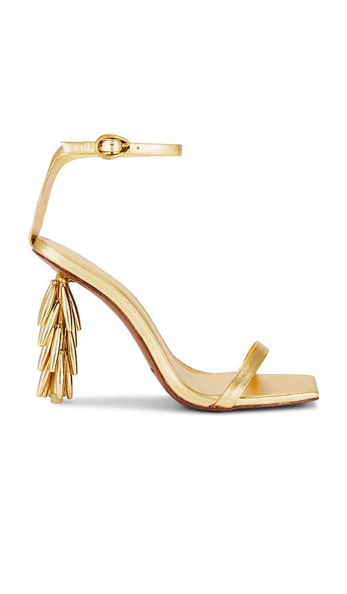 Cult Gaia Sunella Sandal in Metallic Gold by CULT GAIA