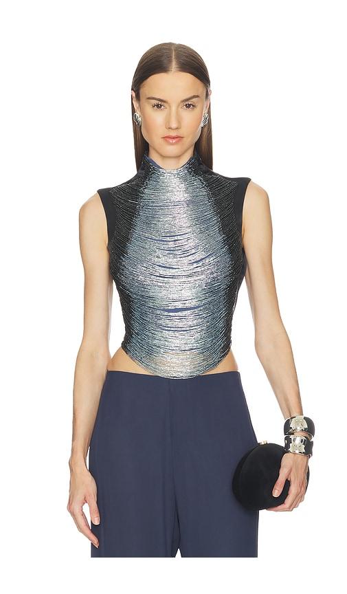 Cult Gaia Taraji Sleeveless Top in Navy, Baby Blue by CULT GAIA