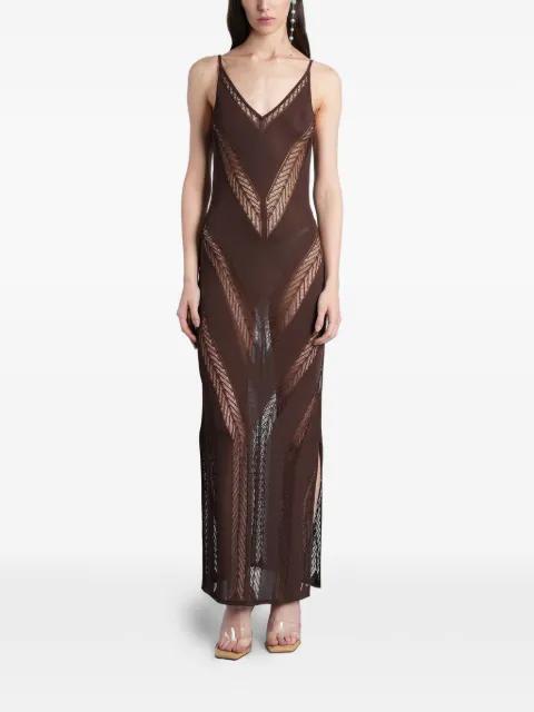 Elza pointelle-knit side-slit maxi dress by CULT GAIA