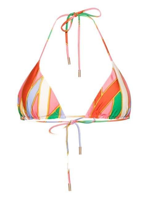 Estella abstract-print bikini top by CULT GAIA