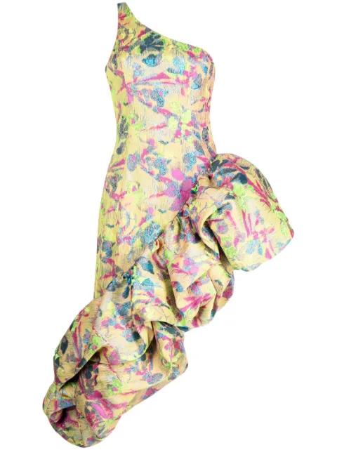 Helena ruffle-detail asymmetric dress by CULT GAIA