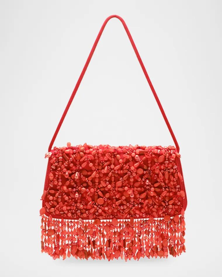 Idalia Fringed Faux Stone Shoulder Bag by CULT GAIA
