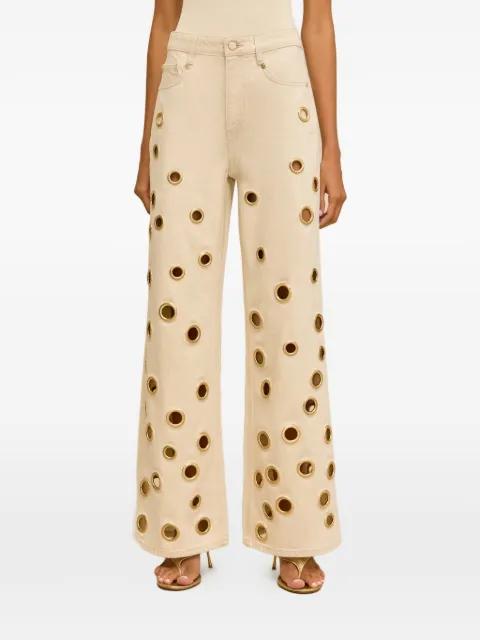 Jaiden eyelet-embellished jeans by CULT GAIA