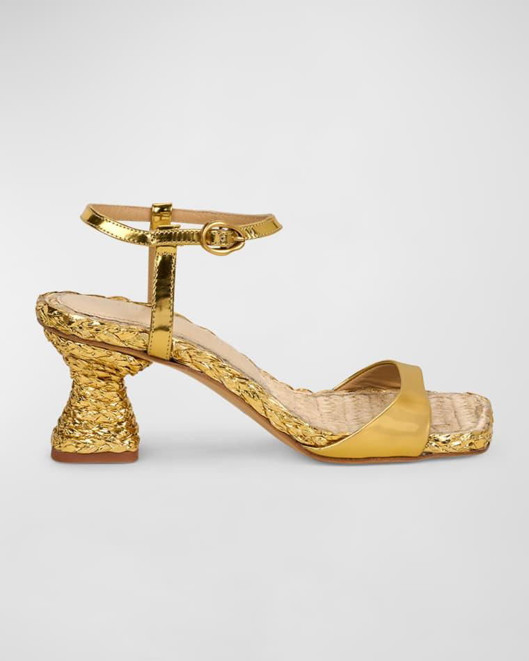 Javiera Metallic Ankle-Strap Espadrille Sandals by CULT GAIA