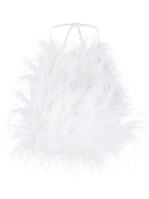 Joey feather crepe-de-chine top by CULT GAIA