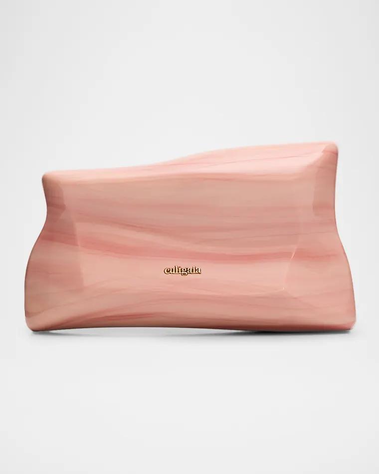 Malaya Sculptural Marbled Acrylic Clutch Bag by CULT GAIA