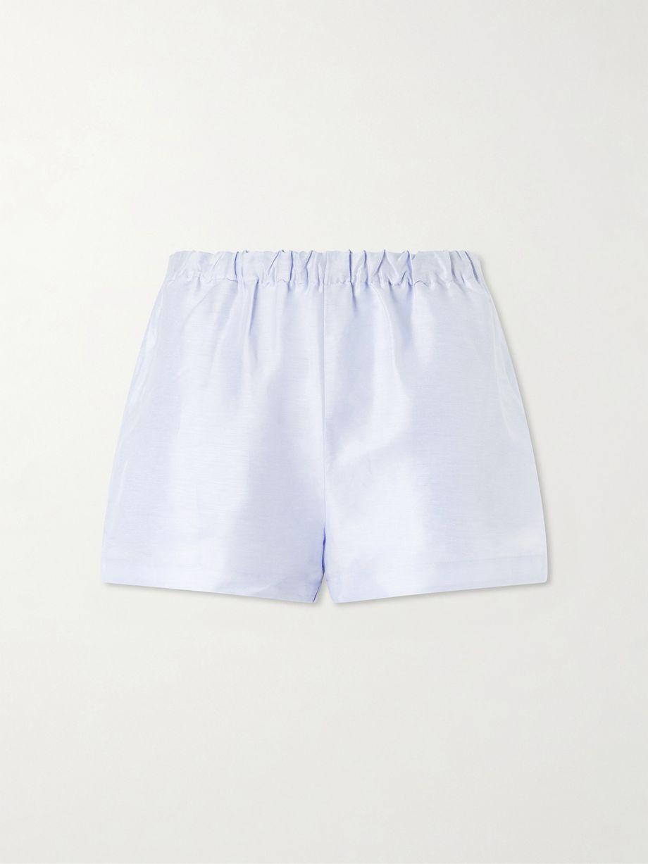 Mori linen and silk-blend satin shorts by CULT GAIA