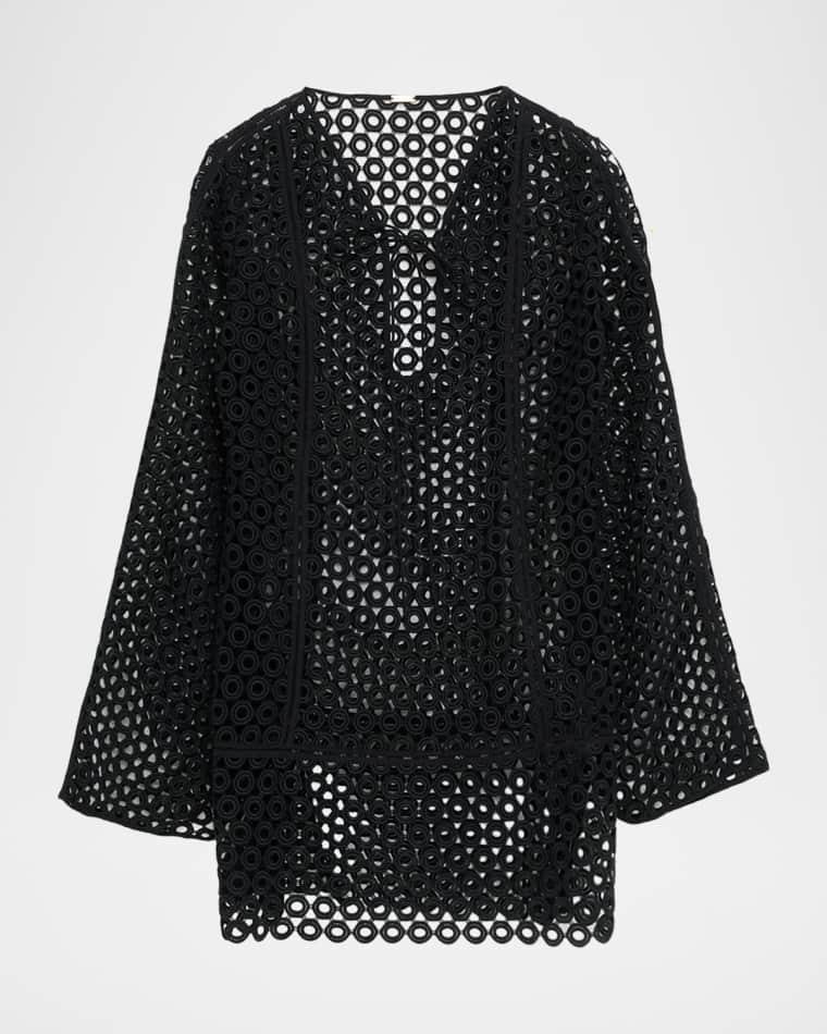 Omara Open-Knit Mini Dress Coverup by CULT GAIA