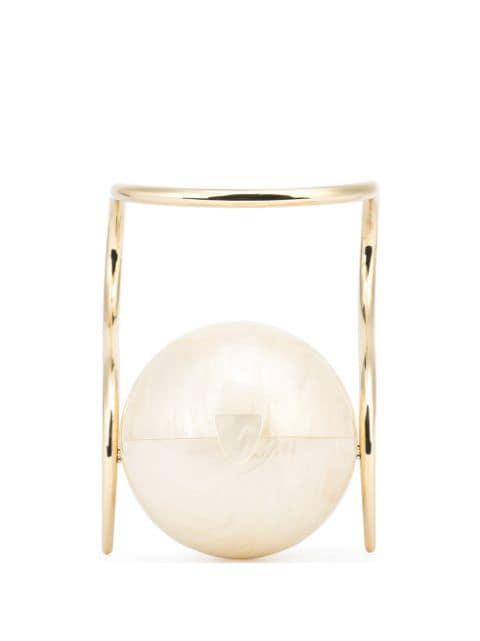 Pearl top-handle clutch bag by CULT GAIA
