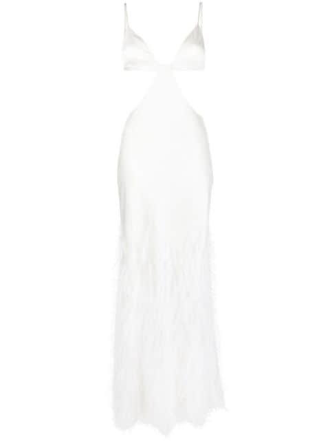 Raisa feather-embellished gown by CULT GAIA