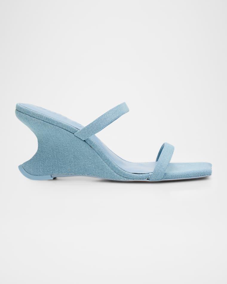 Raven Denim Wedge Sandals by CULT GAIA